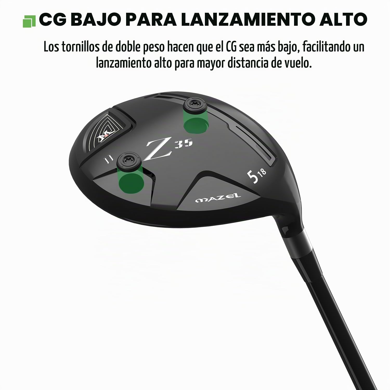 MAZEL Golf Wood Club 3 Madera o 5 Madera Mano Derecha, Titanium Fairway Woods Grafito Eje 44 pulgadas