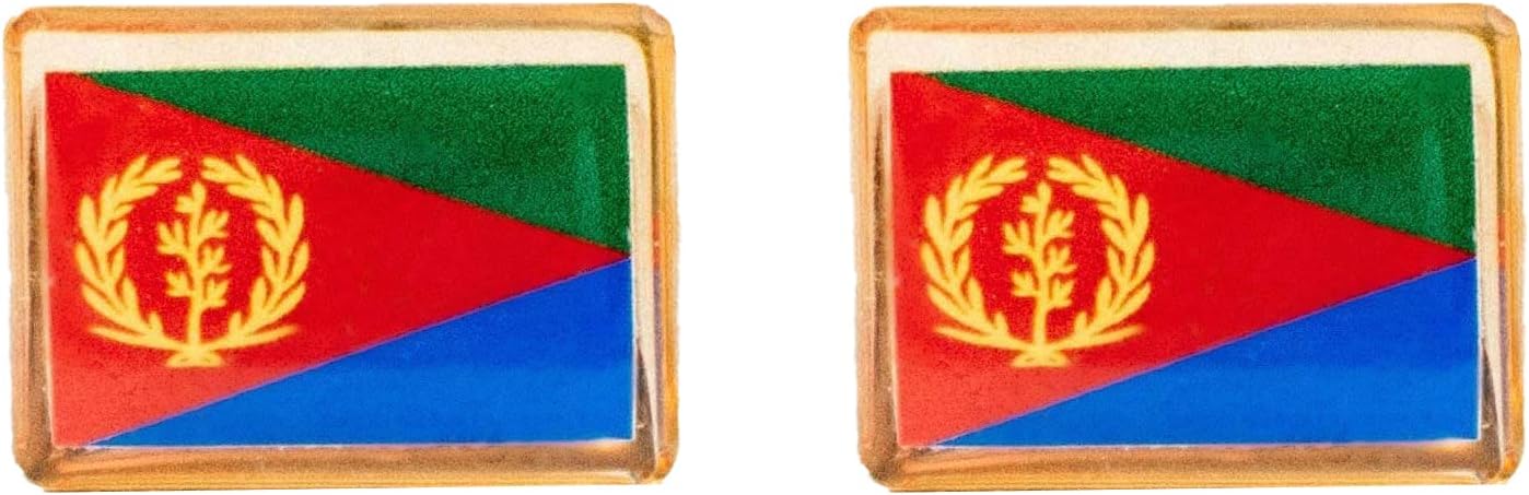 Eritrea Flag Cufflinks, Lapel Pins, Tie Bars, Earrings, Jewelry and Accessories