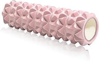 Foam Roller Rullo Massaggio Muscolare per Alleviare le Tensioni Muscolari e il Sollievo Dalla Pressione Nella Schiena sulla Colonna Vertebrale Massaggiatore per Trigger Point 30×8cm (Rosa)
