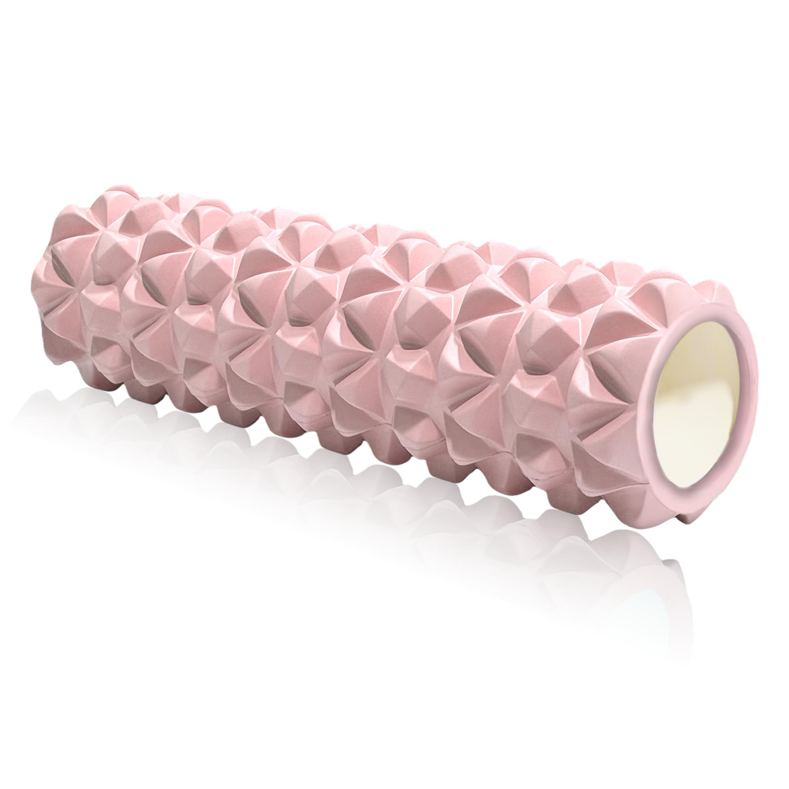Rouleau de Massage Adulte Unisexe Rouleau Massage en Mousse à Quadrillage Foam Roller pour Soulager les Tensions Musculaires la Pression dans le Dos Rouleau de Massage Musculaire 30×8cm (Rose)