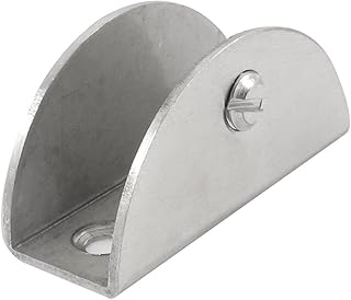 Aexit Bathroom 12mm Fall Protection Thickness Silver Tone Metal Semicircle Glass Safety Clips Clamp Clip