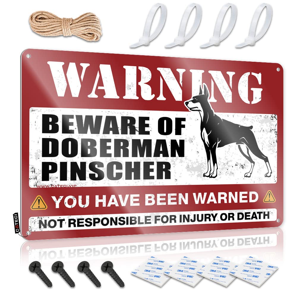 Ztbbdnqha One Color Metal Signs For Outside Home Decor Beware Of Doberman Pinscher Tin Sign Coffee Tin Sign Bar Signs For Home Bar Funny(30X40cm)