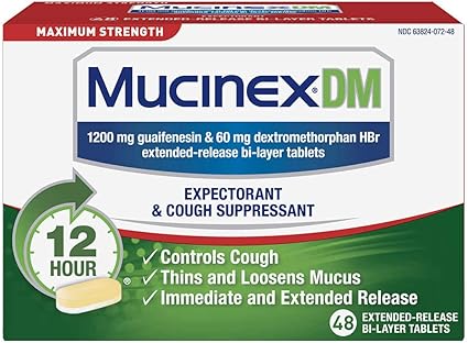 Amazon.com: Mucinex DM, Maximum Strength, Expectorant and Cough ...