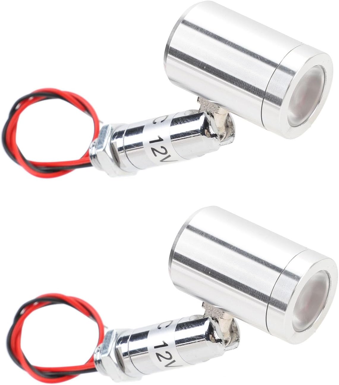 2 Pcs Mini LED Spotlight DC12V 1W 30° Angle Indoor Accent Up Lights Jewellery Showcase Spot Light for KTV Cabinet Bookshelf Hallway (Warm Light)