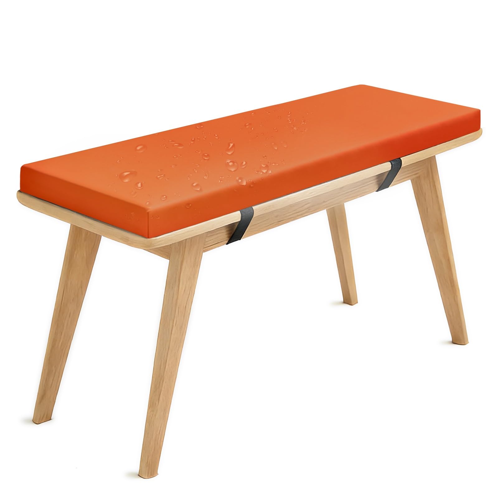 Cojín para banco impermeable antideslizante de 40x130 cm y 5 cm de grosor para jardín