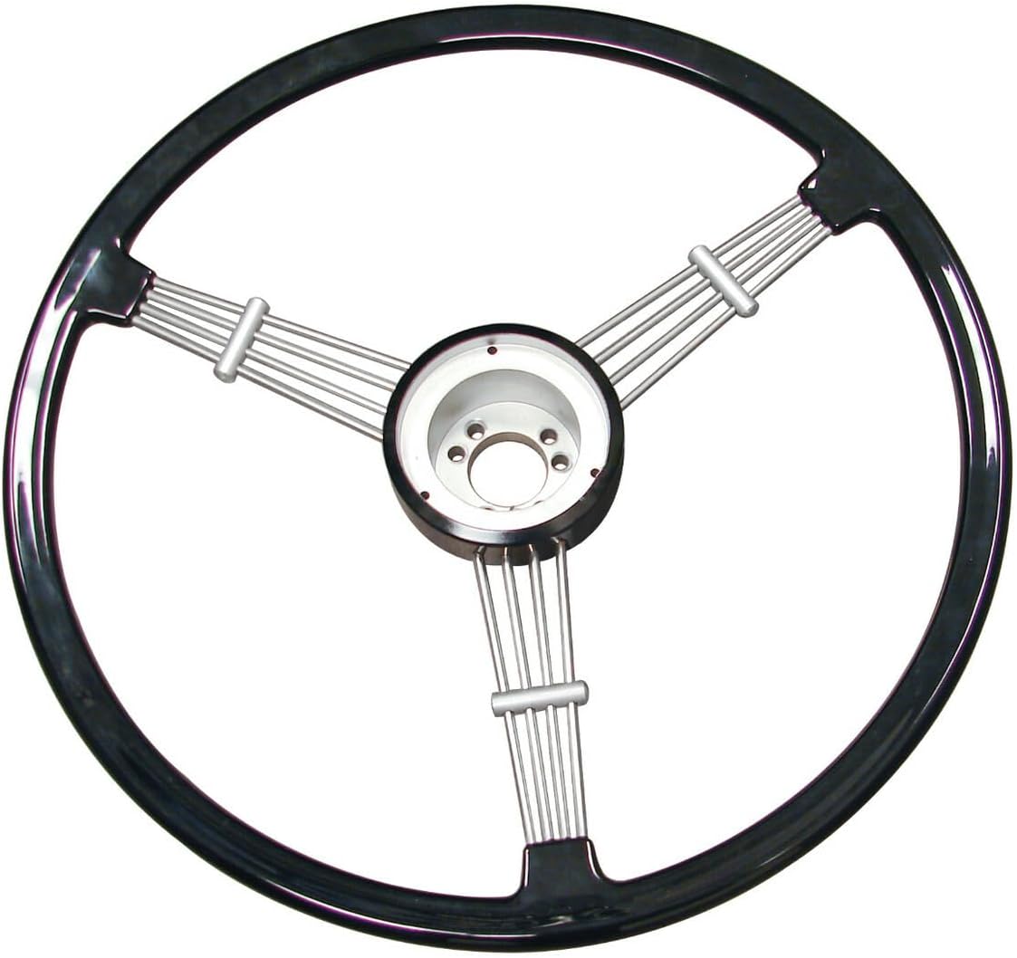 Vintage Banjo Style Steering Wheel, Black