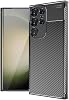 Case Black Carbon Silicone Original Compatible with Spia Samsung Galaxy S24 Ultra Compatible with Samsung Galaxy S24 Ultra, Black