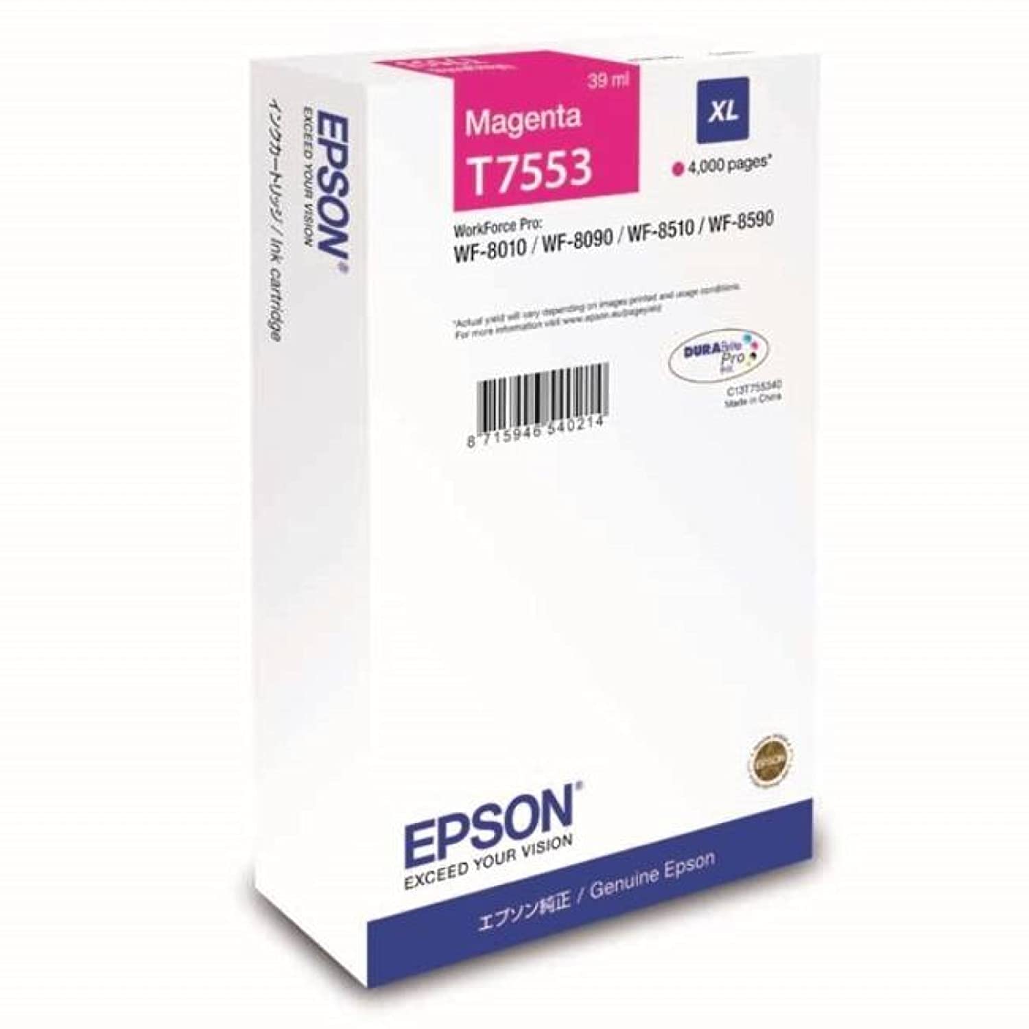 Epson Wf-8xxx Seriesinkcartr.xlmag. Pigment ink durabrite pro s