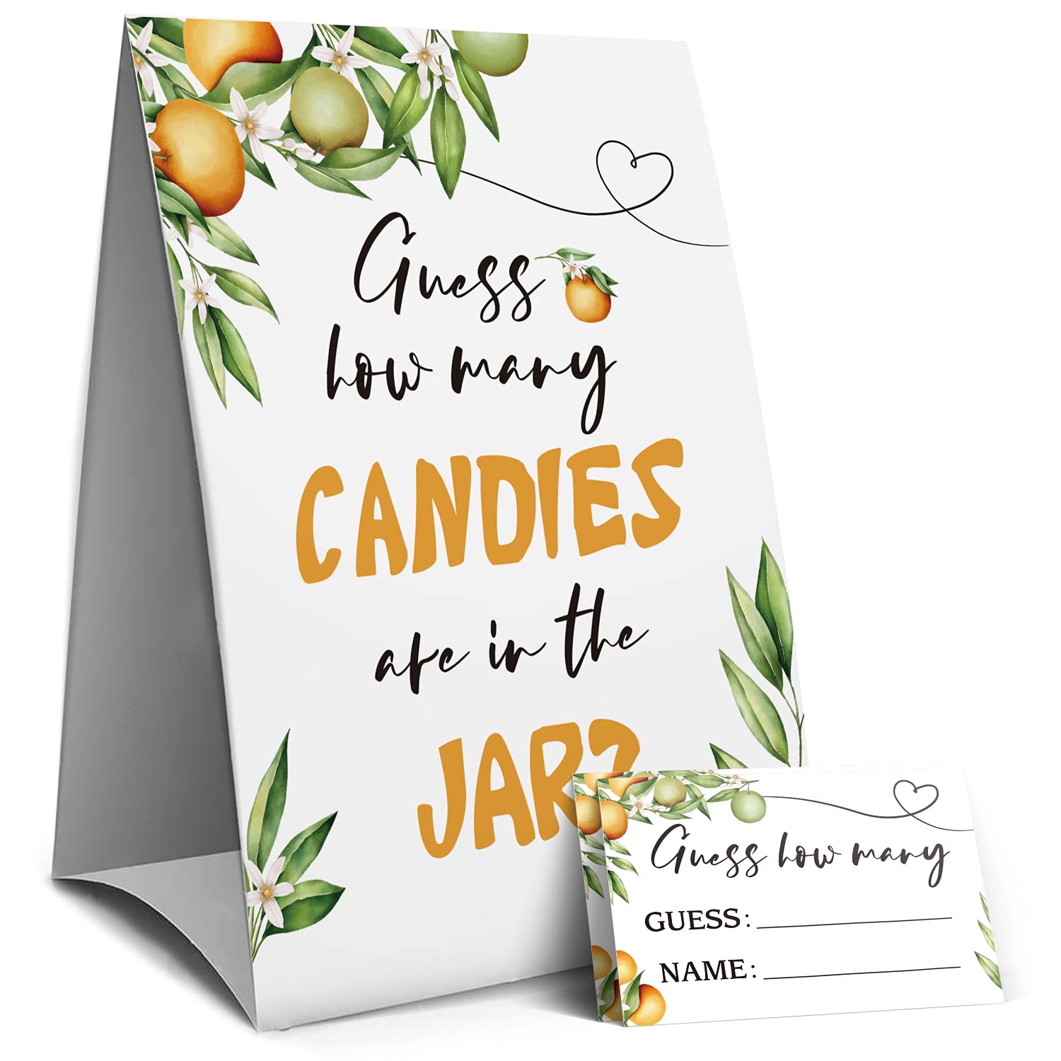 Amazon.com: Orange Guess How Many Candies Are In The Jar, Christmas Party  Game Sign,Baby Shower Game Sign, Bridal Shower Game Sign, Birthday Party  Games Sign,Halloween Candies Guessing Game -1 Sign and 50