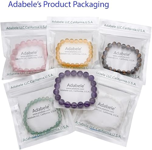Miniatura 6 de Adabele 1 pulsera de piedras preciosas elásticas naturales de 0.236 in (0.24 pulgadas), cuentas de 7, 7.5 y 8 pulgadas, cristal curativo de cuarzo