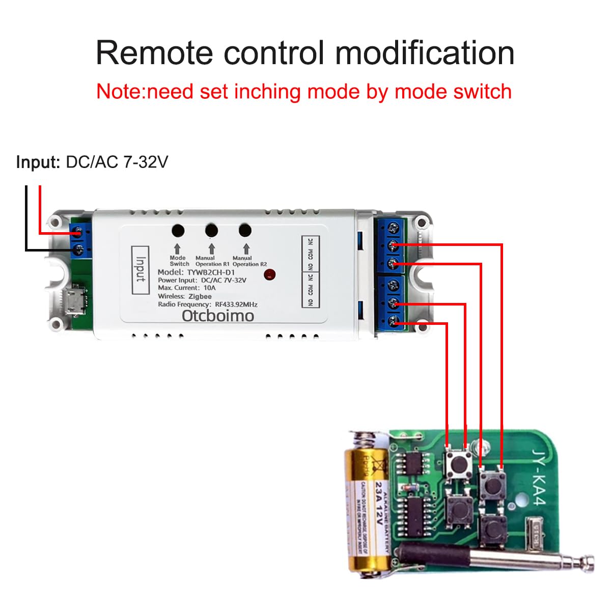 Zigbee Contrôleur d'actionneur linéaire électrique, 2 Ch DC12 V 24 V Interrupteur relais | Tuya Zigbee Passerelle requise, interrupteur de sortie passif à contact sec compatible avec Alexa et Google Home