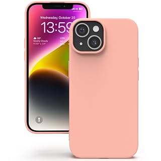 YATWIN Silicone Back Case for iPhone 13, Soft-Touch Phone Back Cover for Apple iPhone 13 - Pink