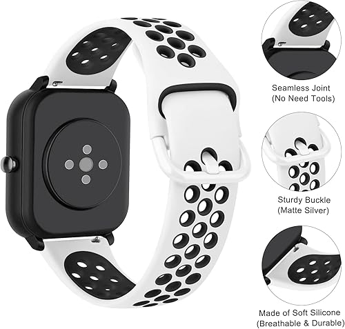 Miniatura 2 de Wanme Silicone Bands for Amazfit GTS 4  GTS 4 Mini  GTS 3  GTS 2  GTS 2e  GTS 2 mini, 20mm Quick Release Soft Breathable Sport Replacement Watch