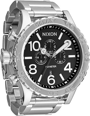 NIXON 51-30 Chrono A1389-300m Water Resistant Mens Analog Fashion Watch 51mm Watch Face, 25mm Stainless Steel Band