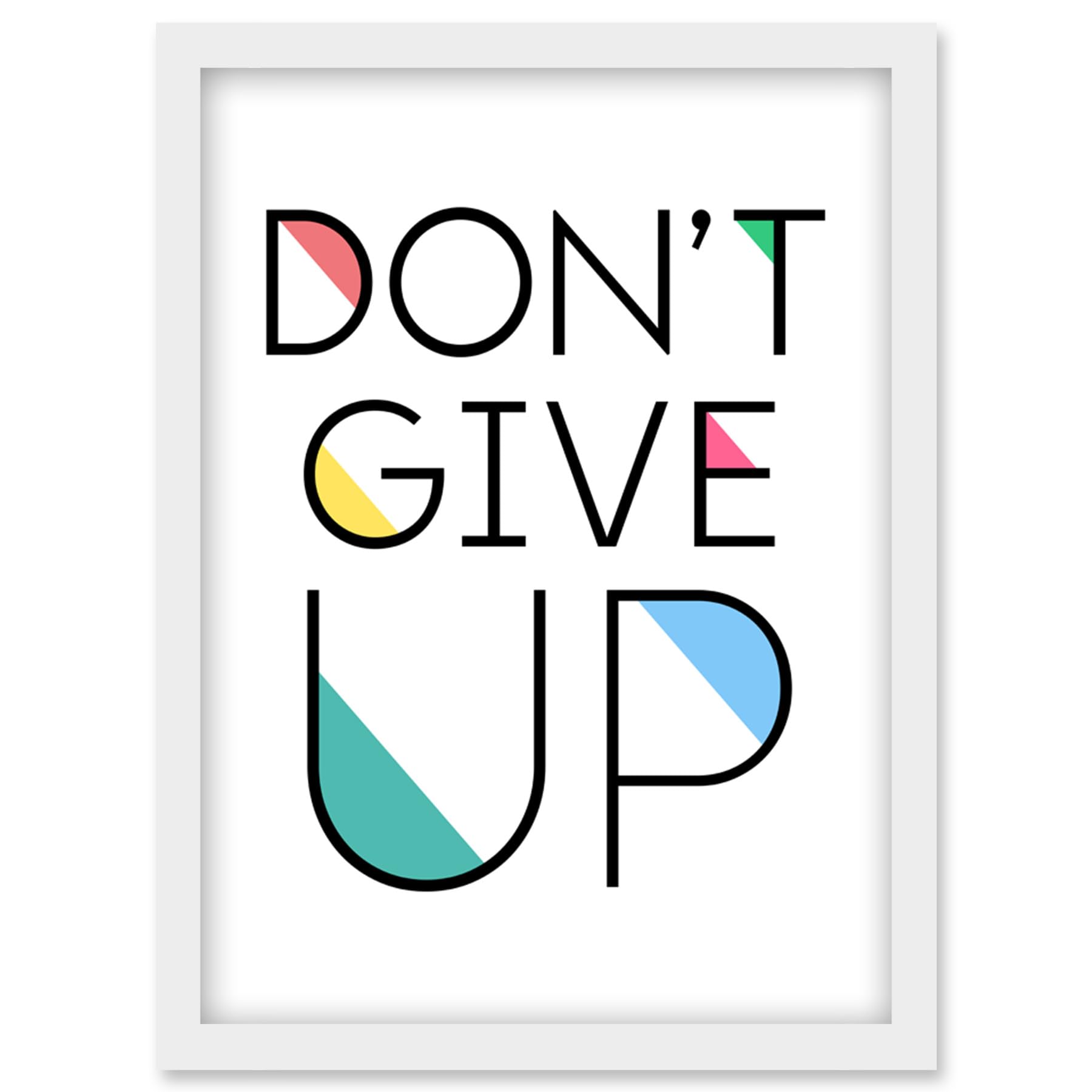 Artery8 Don't Give Up Inspirational Positive Motivational Gym Workout Living Room Aesthetic Artwork Framed Wall Art Print A4