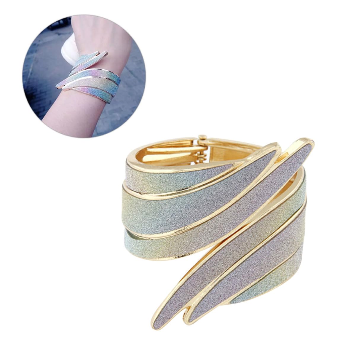 LIFKOME 3piezas Pulsera De Color Aleatorio Diseño De De Ángel Joyería De Moda Punk Pulsera Exagerada Para Mujer y Niñas Para Fiesta y