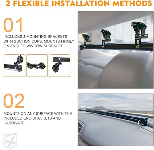 Miniatura 7 de Barra de luz estroboscópica de emergencia Xprite de 31.5 pulgadas para vehículos, 7 modos, BlancoAzul