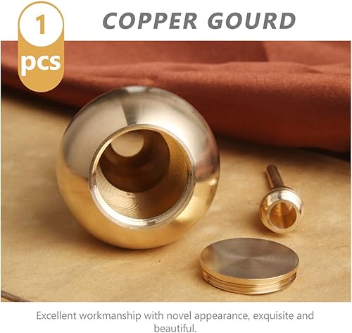 Miniatura 2 de Botella de calabaza dorada de cobre Wu Lou figurita china de buena suerte Wu Lou Salud Prosperidad Decoración Estatua de cobre coleccionable para