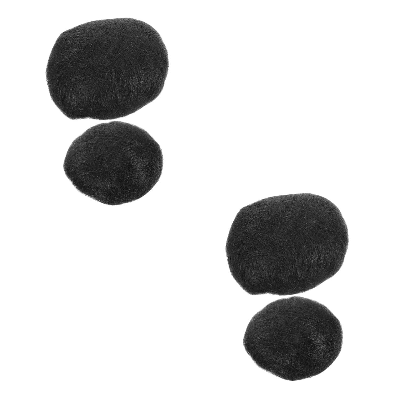 POPETPOP 4 Pcs Wig Hair Pad Wig Bag Wig Pack Black-ish D d Black Bun Hair Piece Bun Hairpiece Updo Hairpiece Hair Strands Contract Ball To Serve Bride Back of Head High Temperature Wire