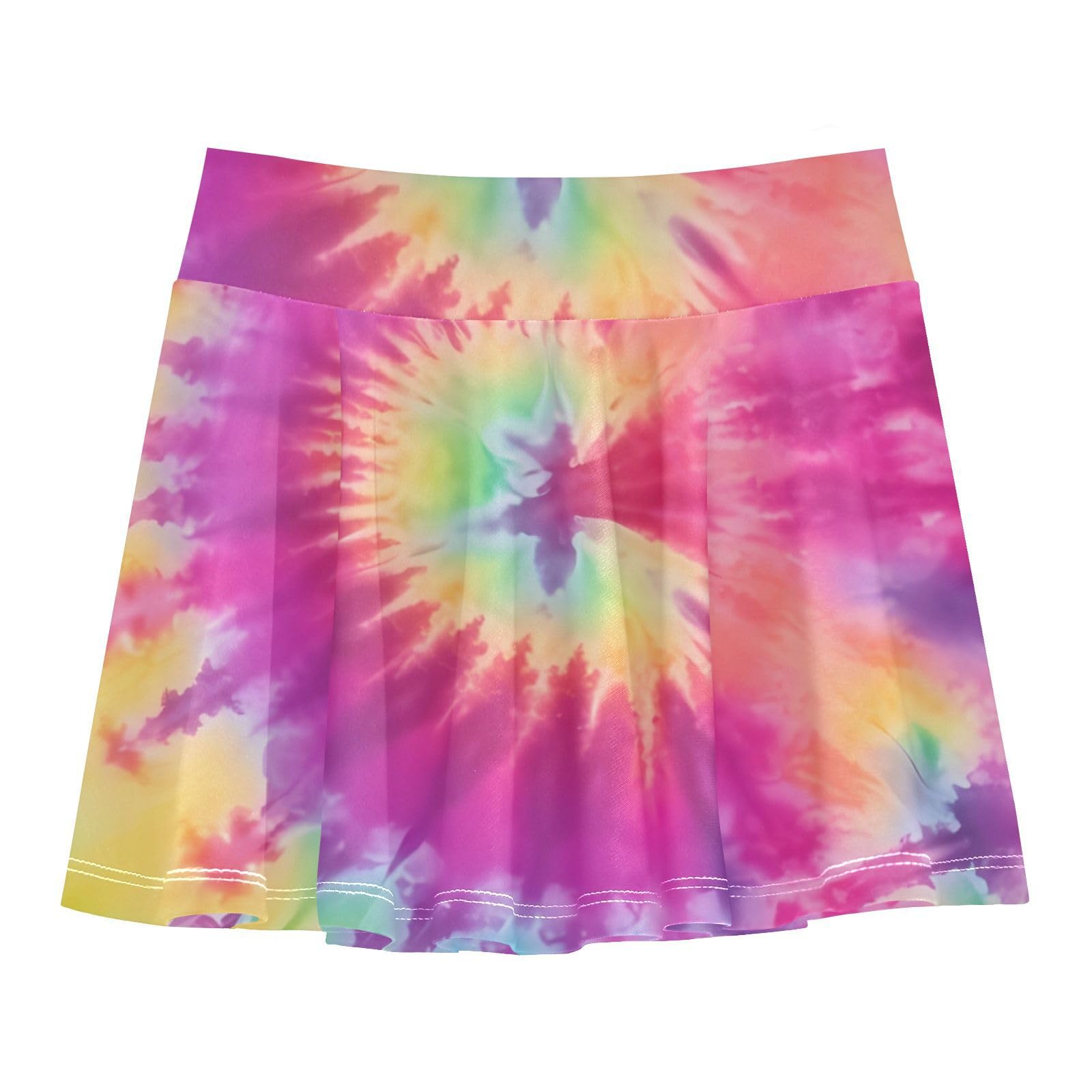 UMIRIKO Color Tie-dye Rainbow Girls Skorts Golf Skirt Active Tennis Skort Athletic Skirt 7-8Y 21341244