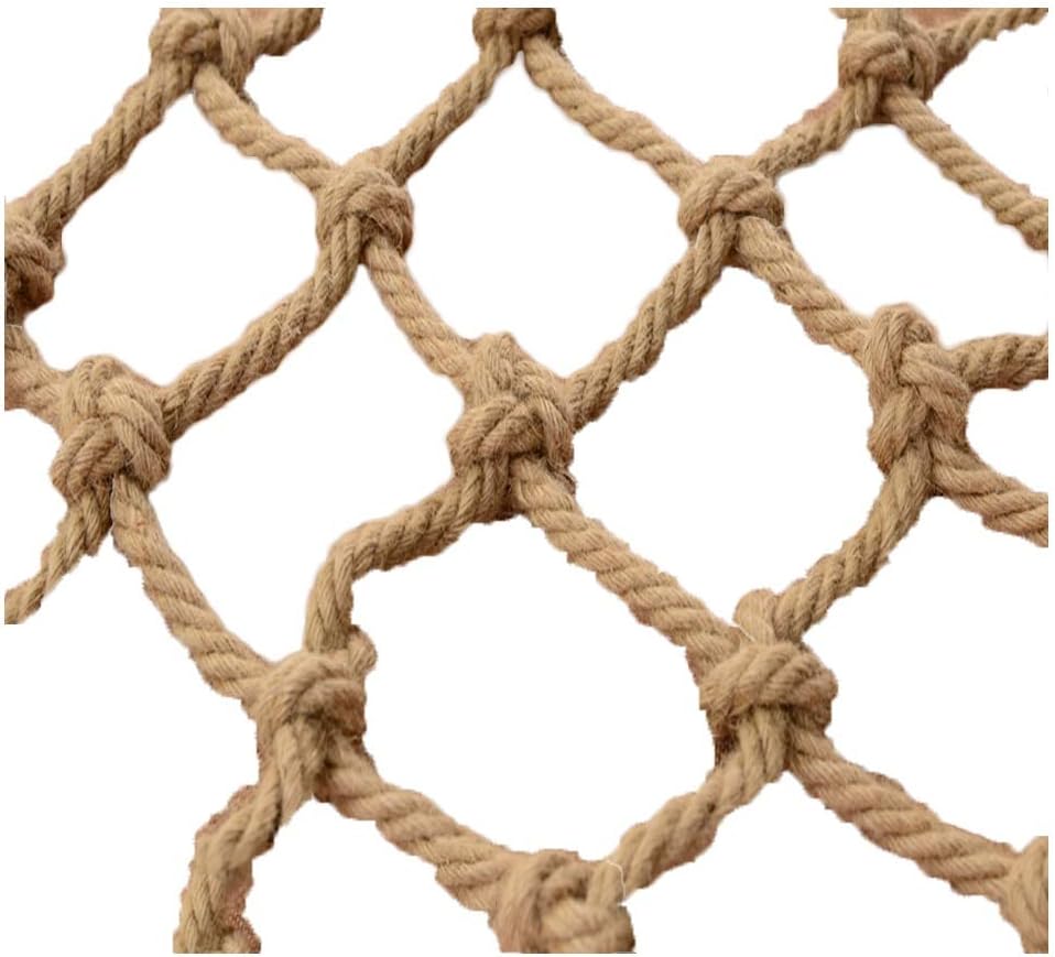 Climbing Net Heavy Duty Playground Climbing Netting Birds Net Hemp Rope Net Dia 10mm Garden Net Outdoor Decor Balcony Stair Protection Fence Jute Hemp Netting (Size : 3X7m (9.84X22.96ft))