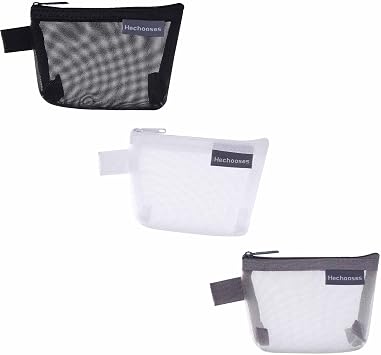 Masincatee Portable Mesh Storage Bag, Small Zipper Pouch for Purse, Mesh Makeup Bag, Multi-Purpose Small Storage Bag, Organizer for Home Offices Travel