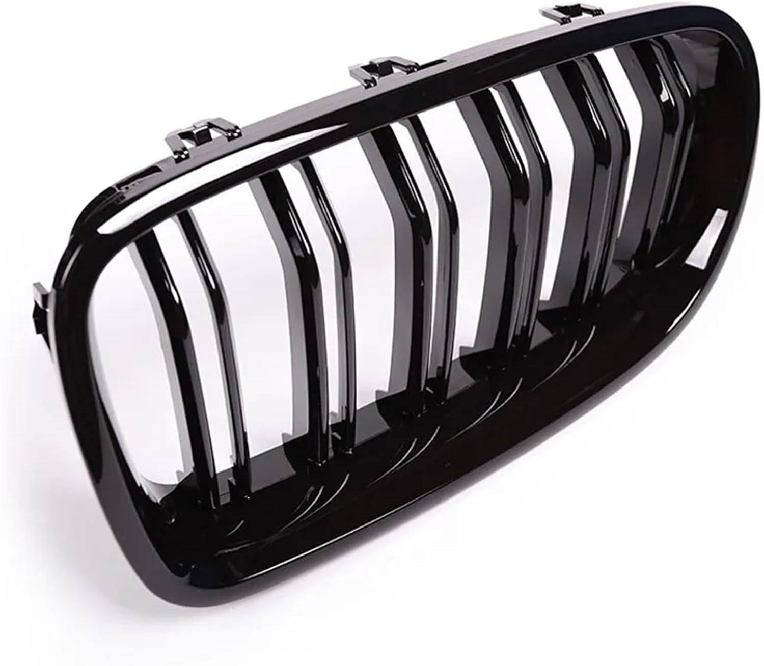 Car Style Gloss Black Front Kidney Double Slat Grill Grille Dual Line Racing Grilles Compatible with BMW 5 Series F10 F11 F18 2010-2017