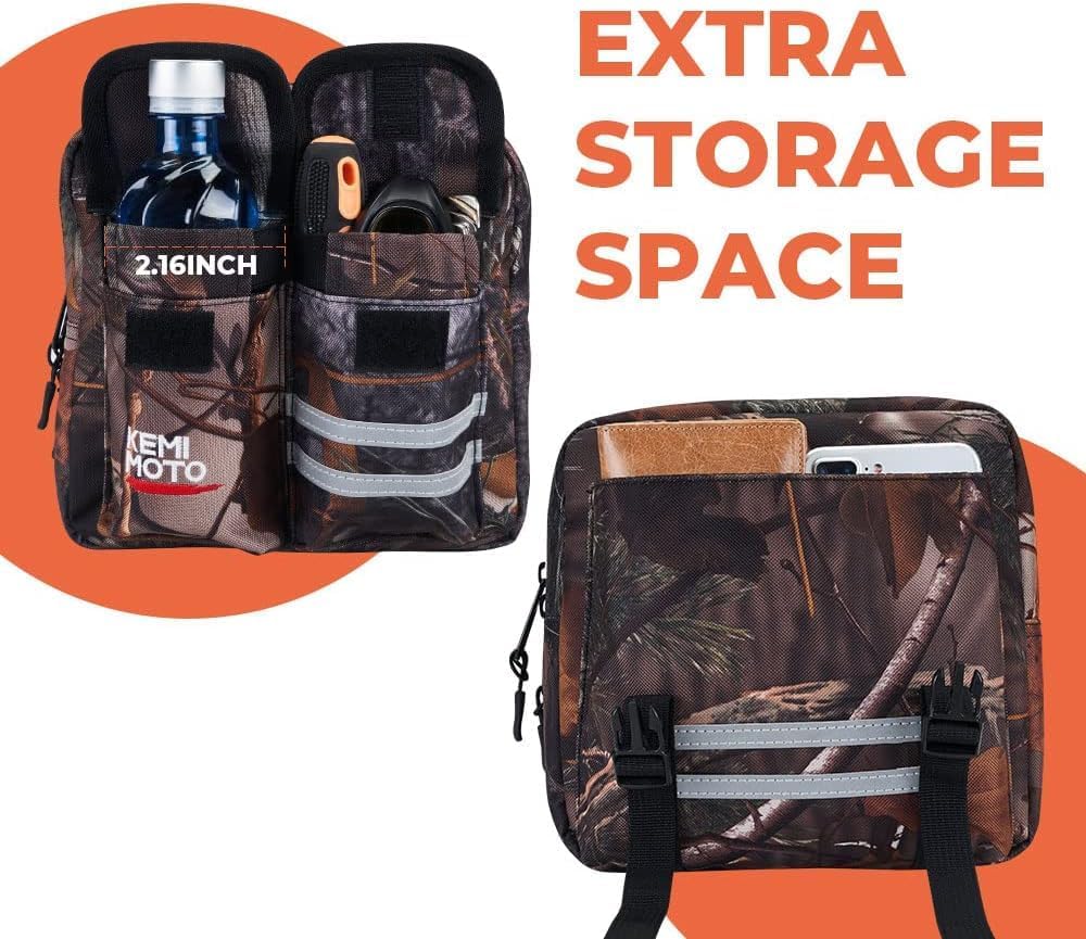 KEMIMOTO ATV Tank Bag Water-resistant Cooler All Terrain Vehicles Accessories Motorcycle Saddle Bag Compatible with Most ATVs and Snowmobiles Bicycles, Camo