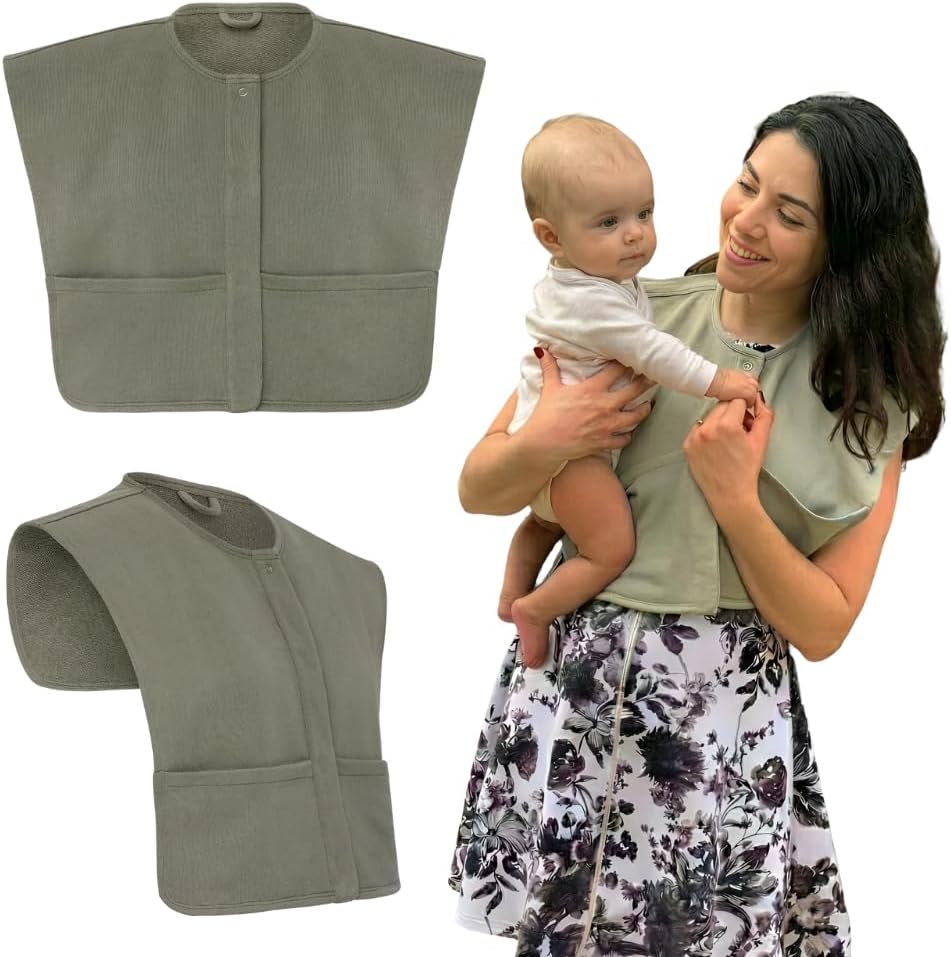 MONII Wearable Burp Cloth – Shoulder Cover for Feeding & Burping | 100% Cotton | Nursing Cover | Hands-Free Baby Essential
