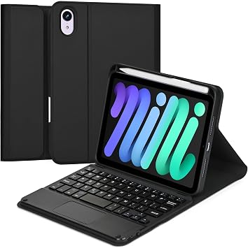 Keyboard Case for iPad mini 72024 & Mini 62021 8.3", Detachable Touchpad BT Keyboard, Magentic Protective Cover with Pencil Holder, Full Protection, Black