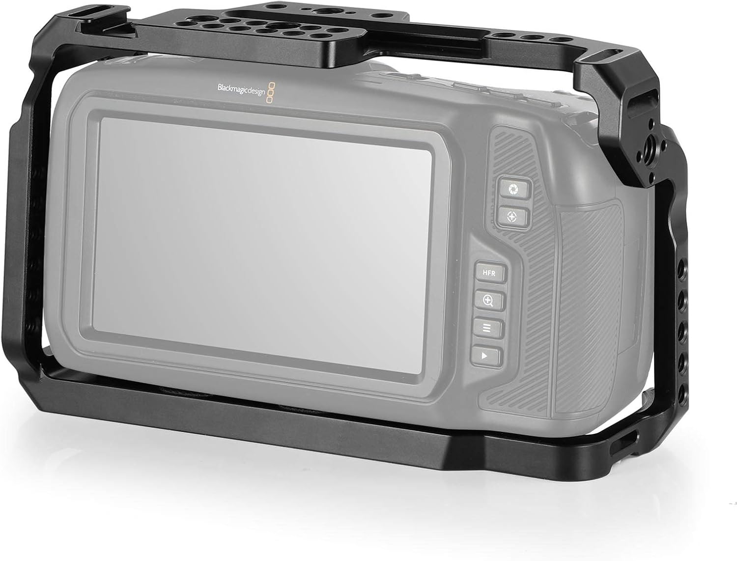 Blackmagic Design Pocket Cinema Camera 4K securely mounted within the SMALLRIG cage