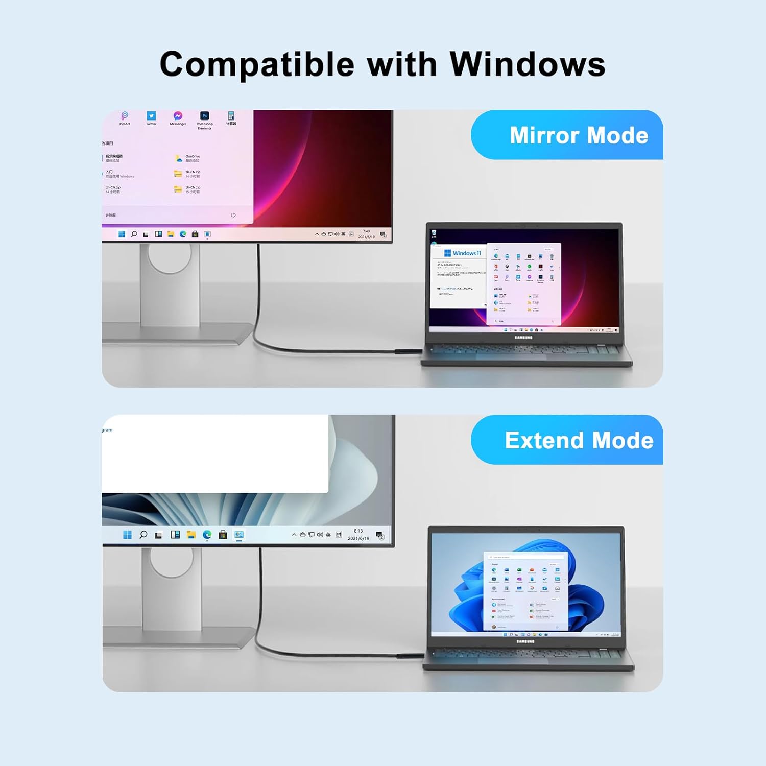 Wiistar USB3.0 to HDMI Converter Cable 1.5M with Chip 1080P Full HD USB2.0/3.0 Audio Video Adapter Male 2 Male for HDTV Projector Laptop