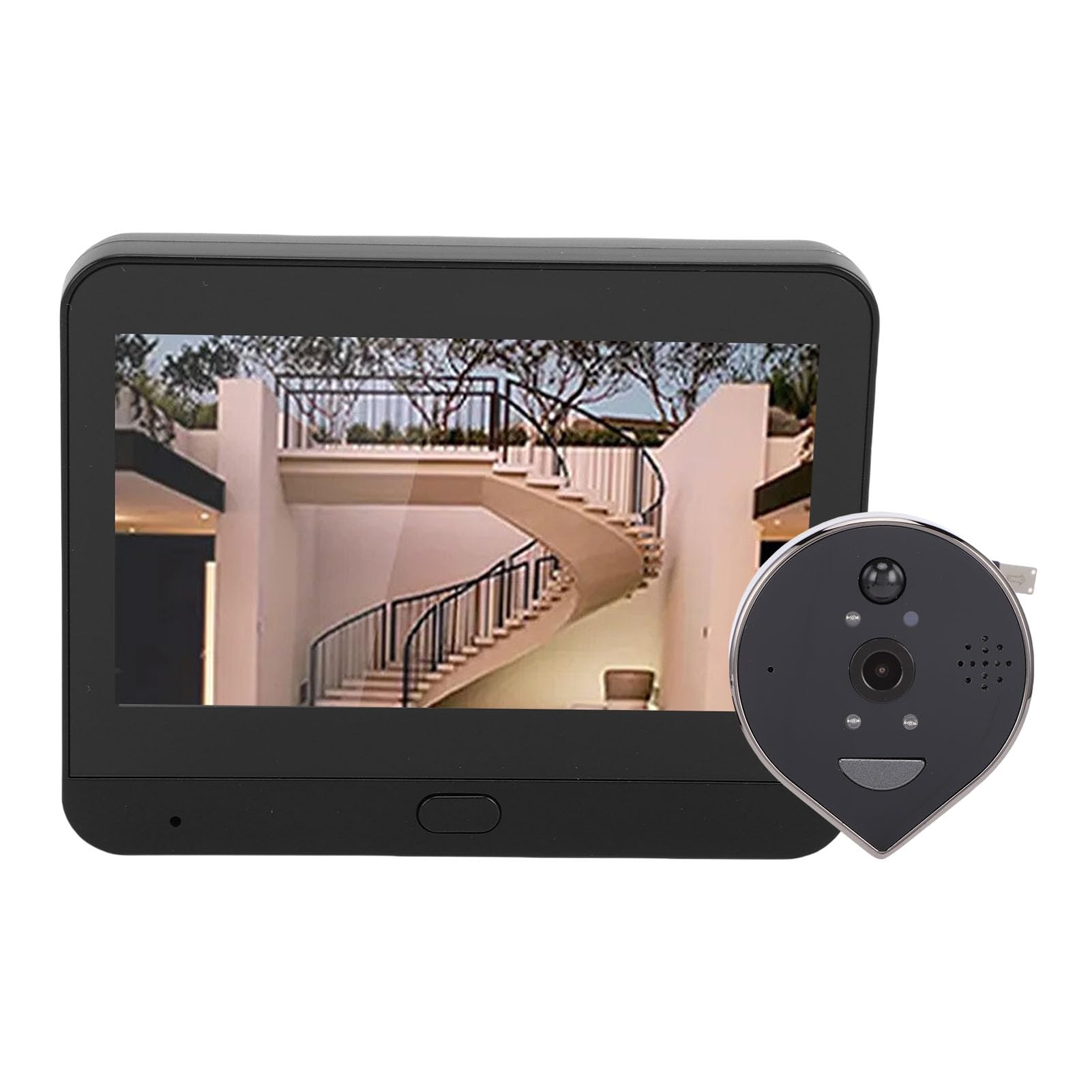 Walfront Caméra Judas de Porte, 3 Mégapixels, 160 Degrés, 5000 MAh