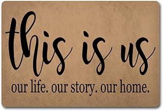 ZQH Entrance Door Mats This is Us Our Life Our Story Our Home Doormat This is Us Door Rugs Welcome Door Mats (23.6 X 15.7 in) Non-Woven Fabric Top with a Anti-Slip Rubber Back Rugs Front Door Doormatâ€¦