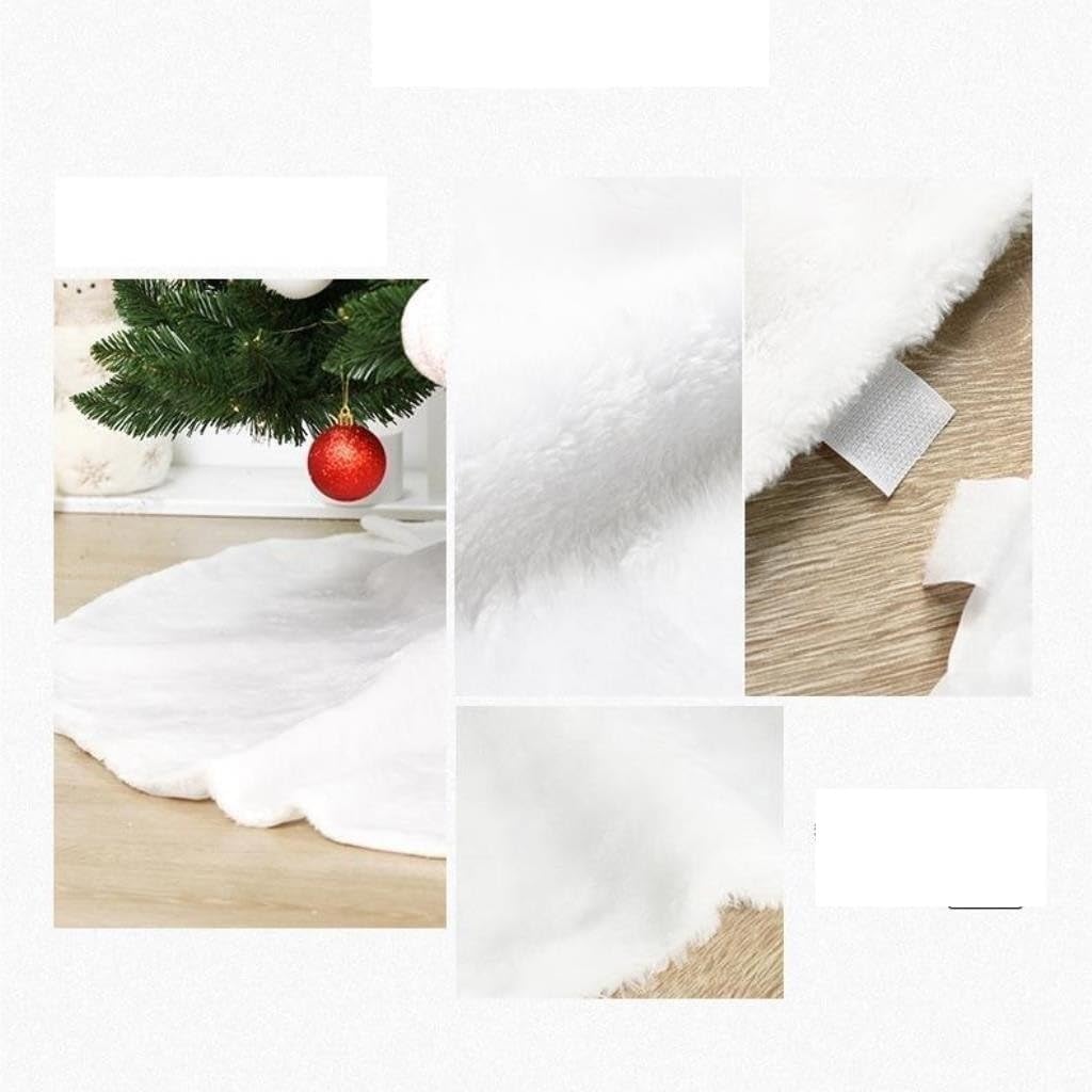 Tree Skirt Christmas Christmas Tree Skirt White Plush Christmas Tree Skirt Christmas Decorations Christmas Tree Accessories Christmas Skirt Tree(90cm)