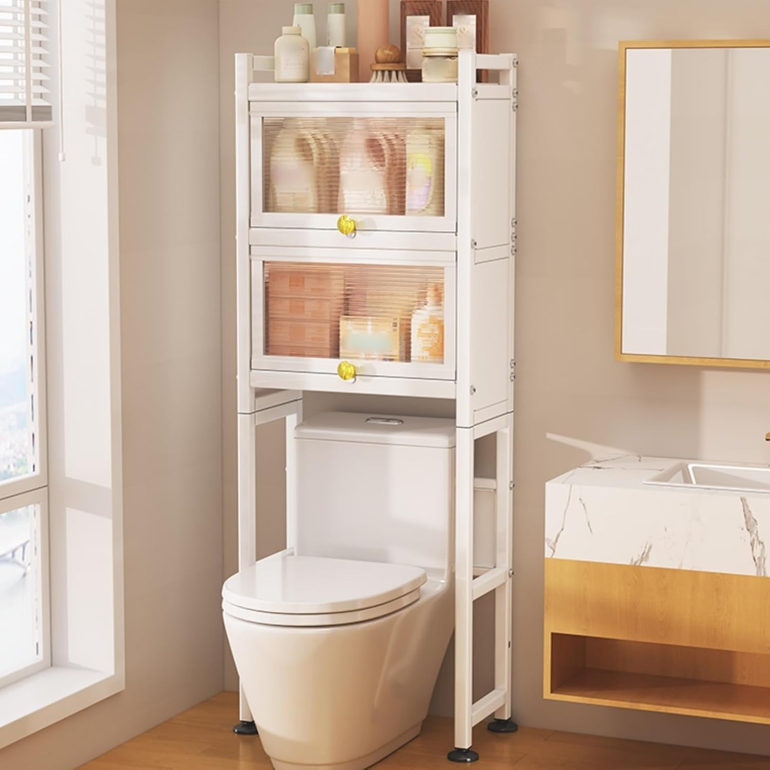Étagère de rangement lave-linge pour optimiser la buanderie