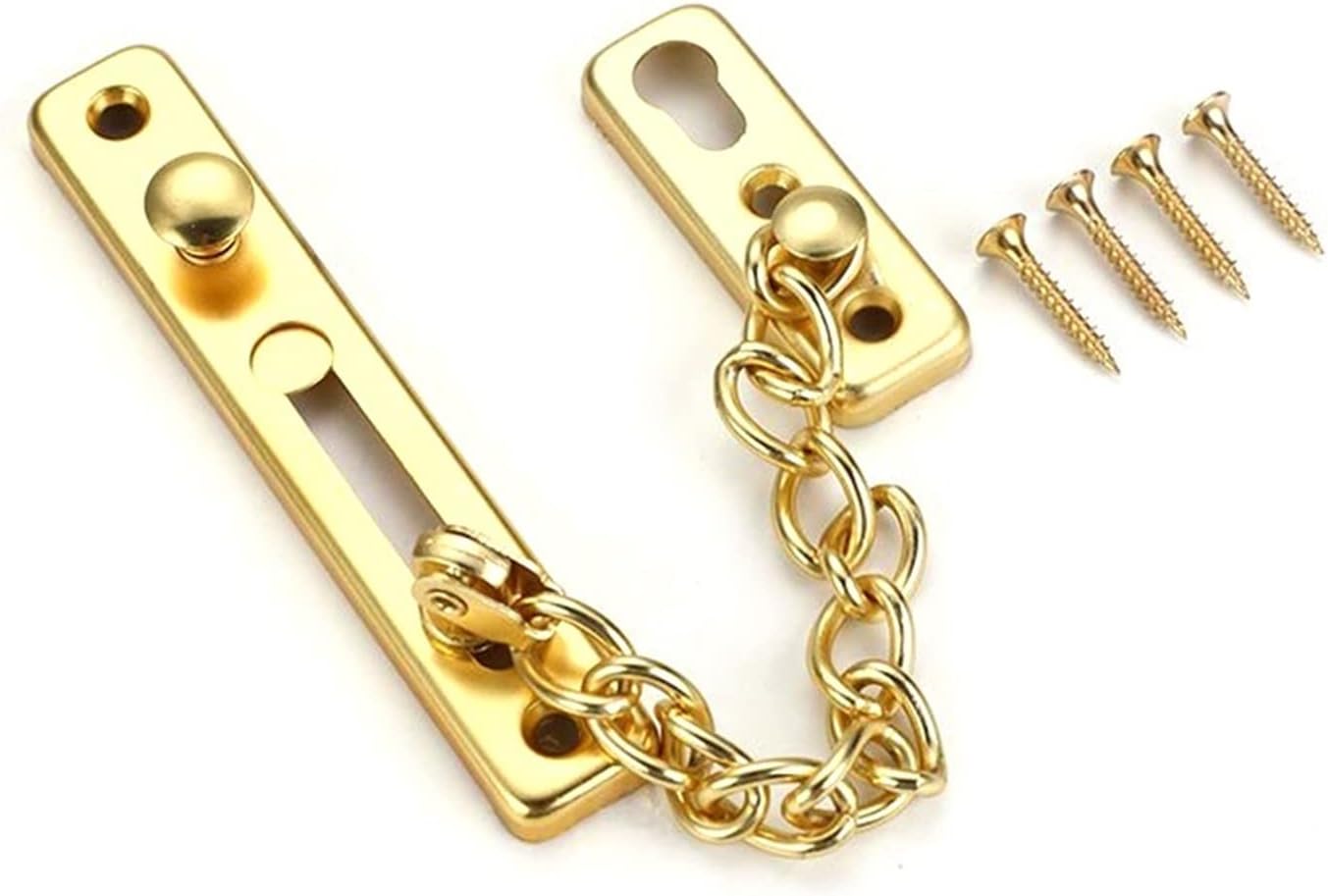 Chain Door Lock, Door Chain Lock Door Bolt Chain Household Lock Protection Lock Latch 1 Piece(Gold)