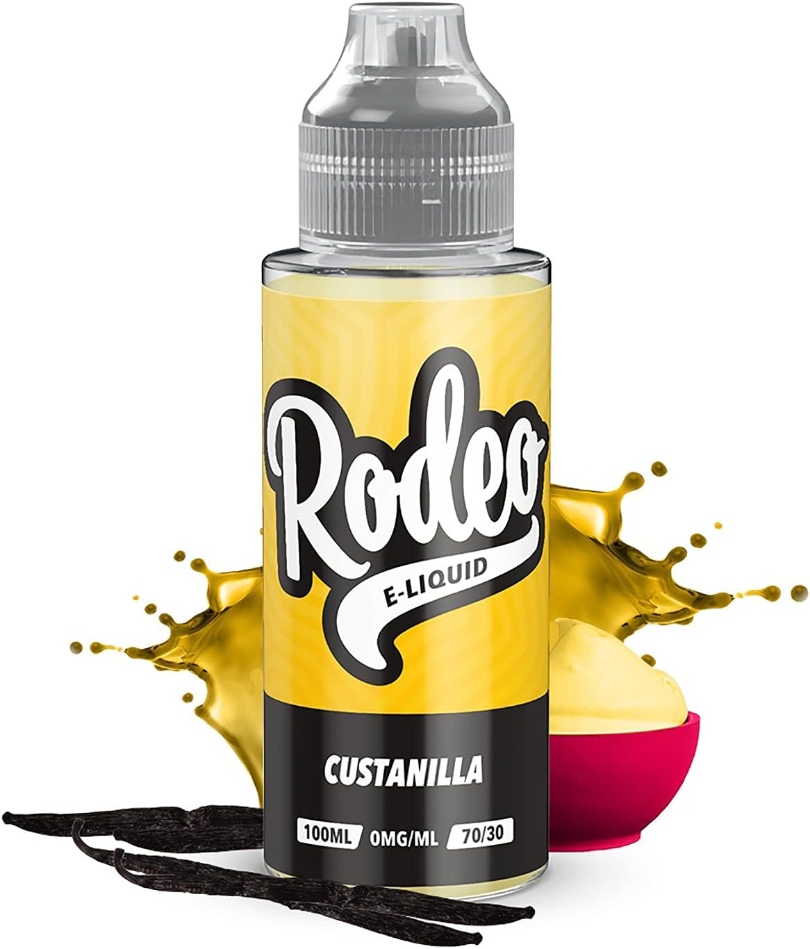 Custanilla Flavour Vape Liquid by Rodeo E Liquid 100ml Eliquid Bottle