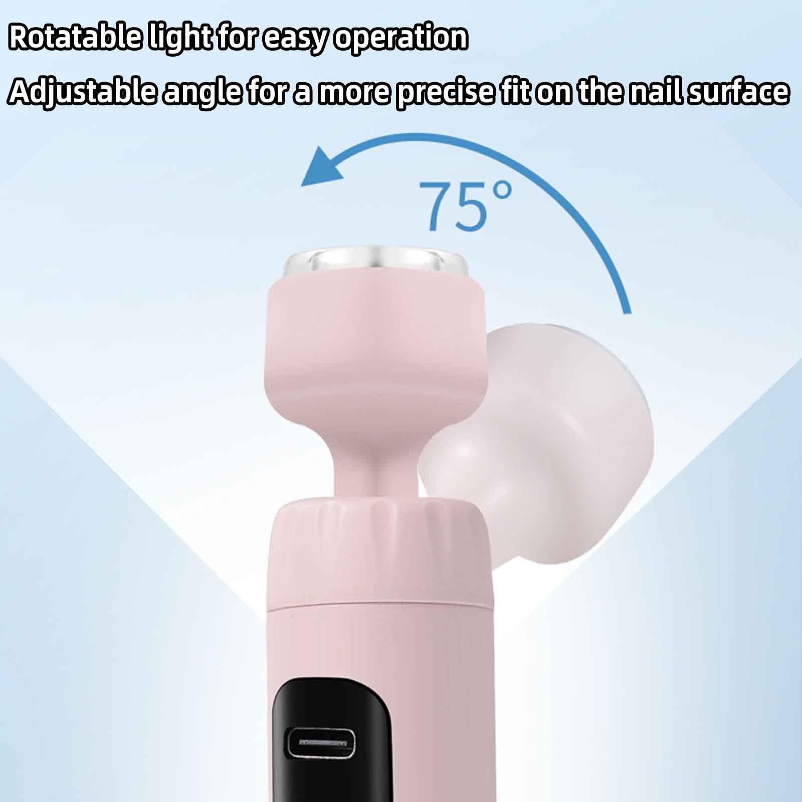 Torno Para Uñas Profesional Torno Uñas Cortauñas Electrico Adultos Profesional Electrico Mango largo Kit Pequeño Portátil Recargable Por USB Potente Velocidad De Rotación (pink,18.7x2.6cm)