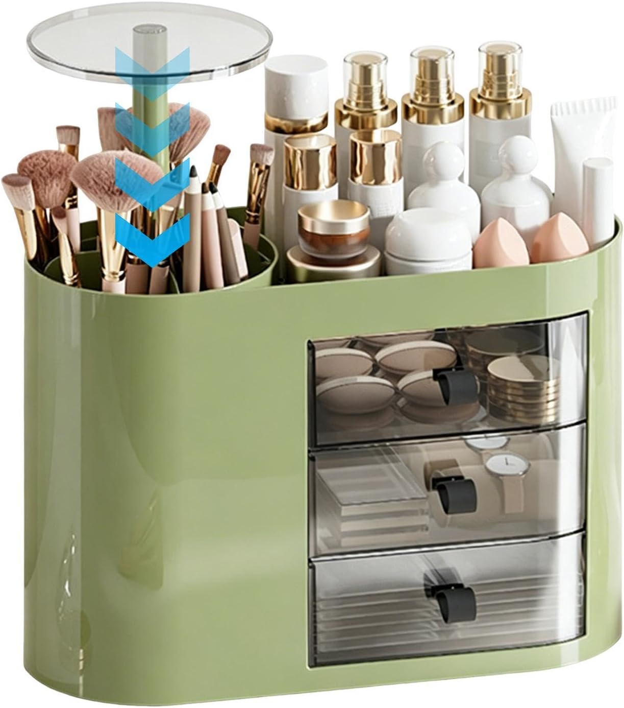Makeup Organizer Countertop with 3 Drawers Space Saving