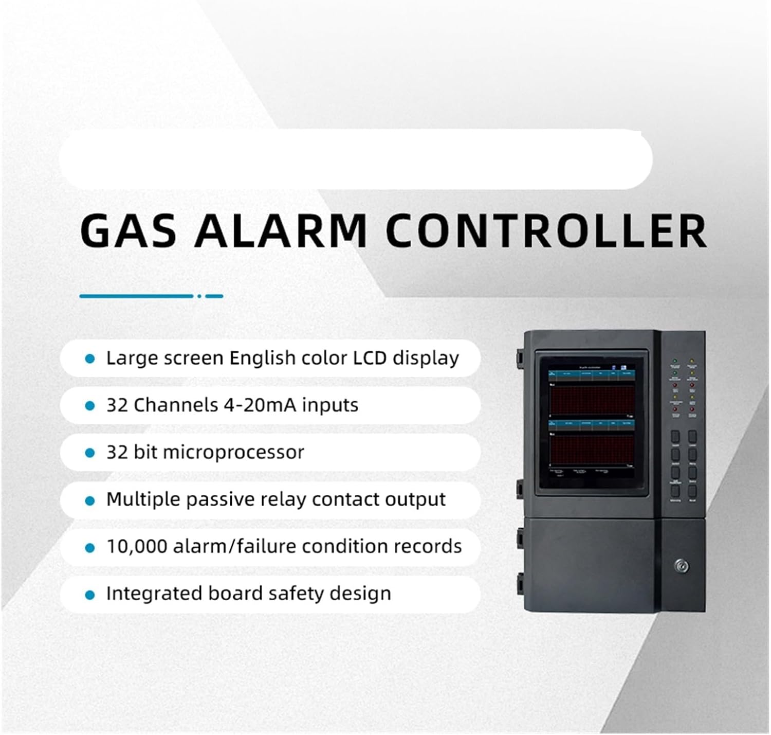 Gas Monitor, S8500 32 Channels Gas Alarm Controller for Gas Detectors Monitoring Gas Alarm Control Panel