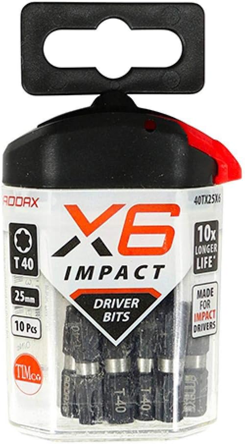 Timco 40TX25X6Addax X6 Impact Driver Bits - TX - T40 x 25