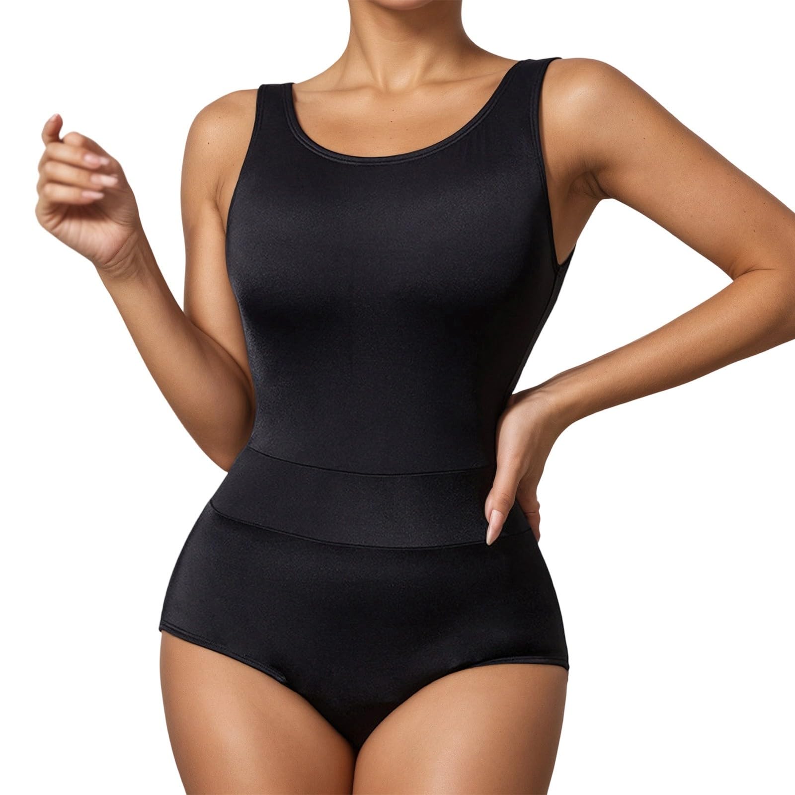 Maillot de bain gainant effet ventre plat avec bonnets push-up intégrés - 7