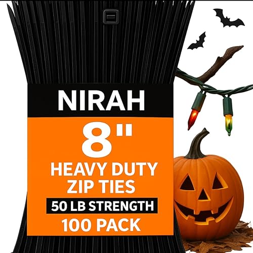 Miniatura 10 de Nirah Paquete de 1000 bridas blancas surtidas de 4+6+8+10+12 pulgadas de bridas blancas. Las envolturas de corbata autoblocantes y a prueba de