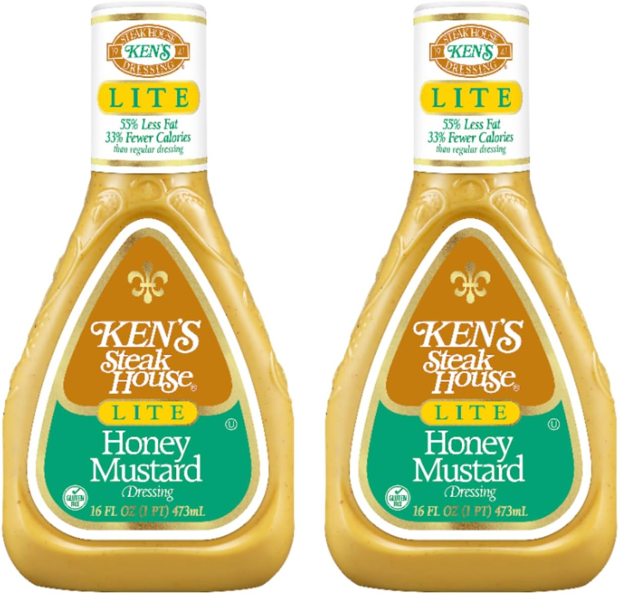 Ken's Steak House Lite Honey Mustard Dressing 16 Fl Oz (Pack of 2)