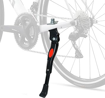 Adjustable Fahrradst nder for Decathlon Btwin Fold 2023-, Center Mount Side Stand Adjustable Parking Rack Aluminum,A Black