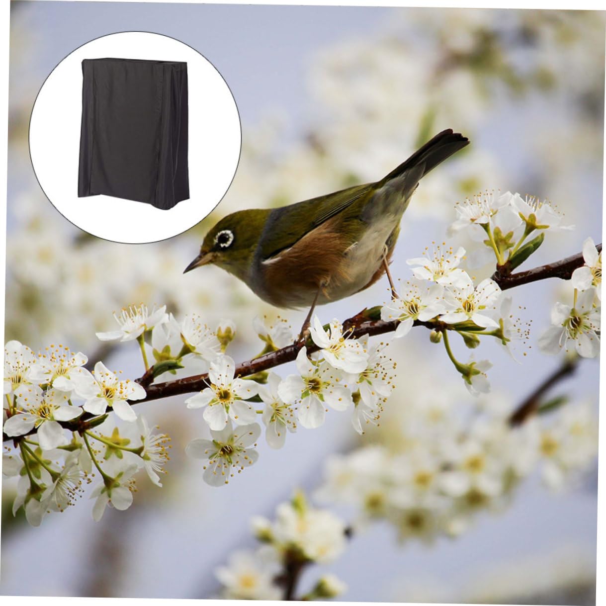 jojofuny Vogelkäfigabdeckung Elegante Abdeckung Staubdicht aus Schwarzem Stoff und Leicht zu Reinigen für Papageienkäfige im Innen und Außenbereich