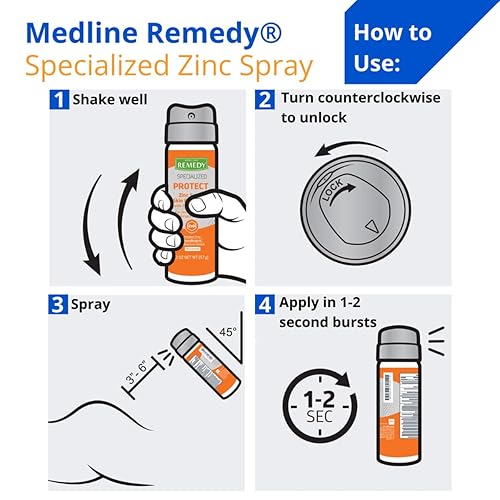 Miniatura 4 de Medline Remedy protector de piel especializado en aerosol de zinc, 2 oz, 1 unidad