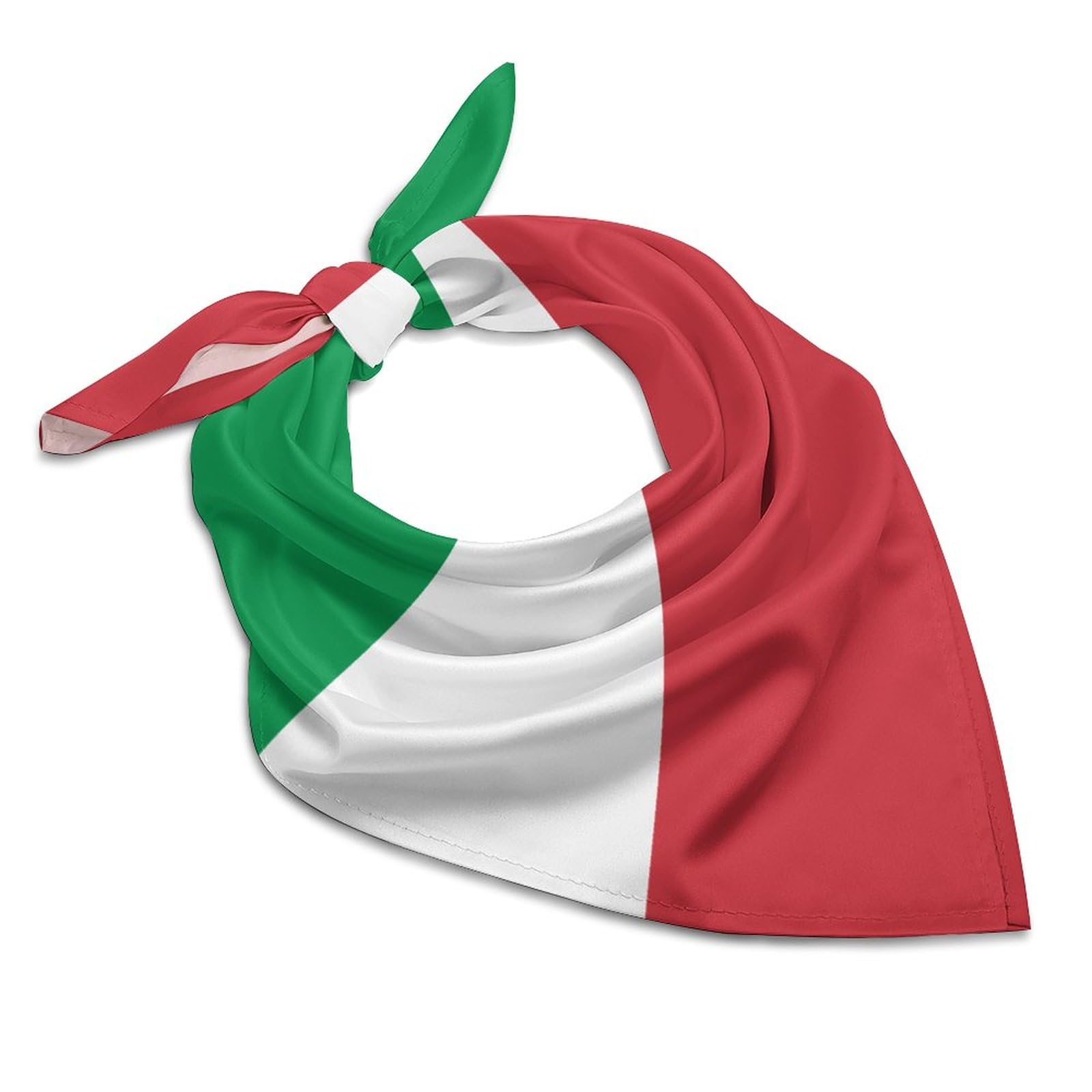 Lznjz Unisex Italian Flag Light And Smooth Square Hair Scarf, Bandanas For Women And Men