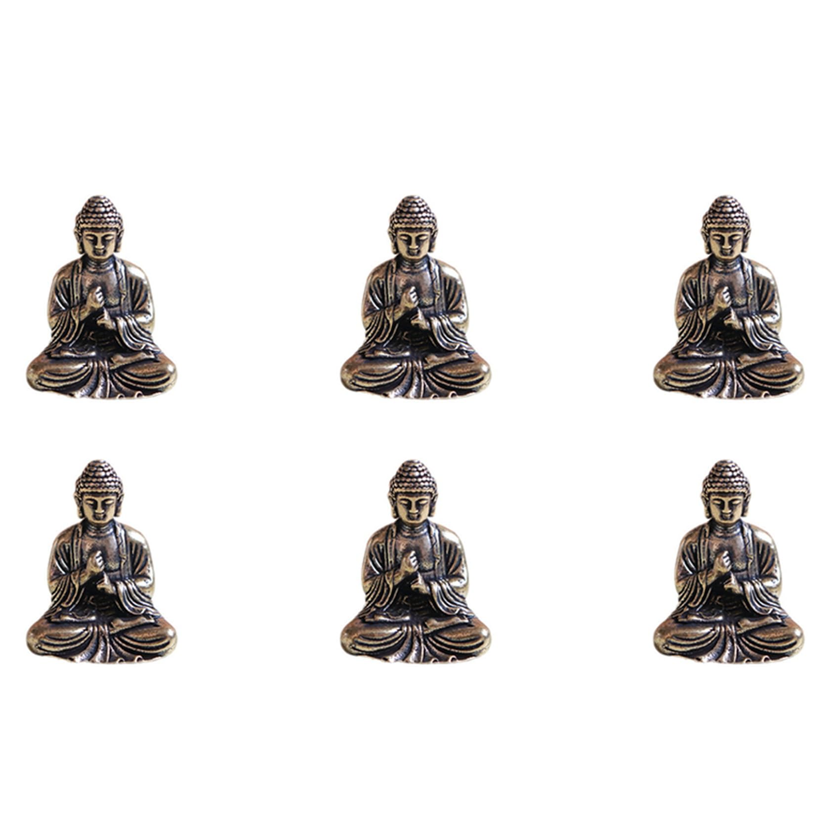 Hndhbfgrt 6X Mini Buddha Statue Bronze Buddha Statue Chinese Buddhism Pure Copper Bronze Sakyamuni Buddha Statue